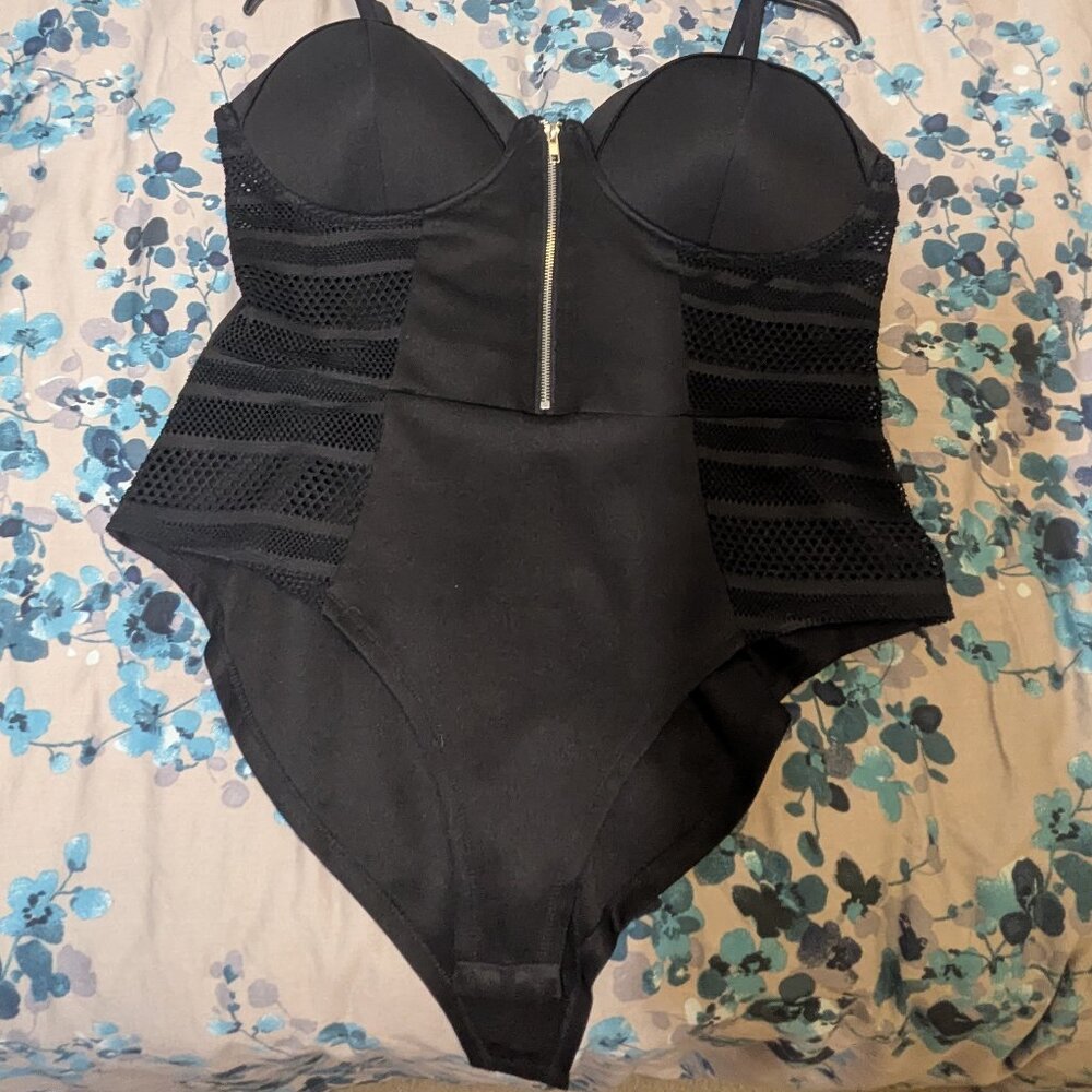 Fashion to Figure Padded, Mesh One piece Bodysuit - Size 2X
